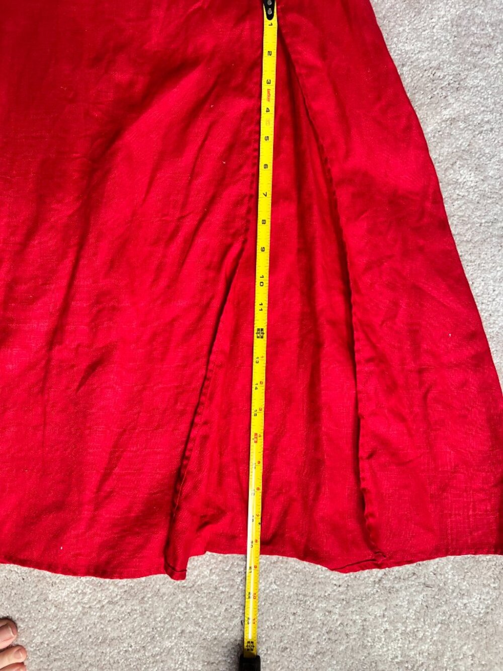 Reformation Bridgton Red Linen Off-Shoulder Midi Dress Sz 2 - Picture 7 of 11